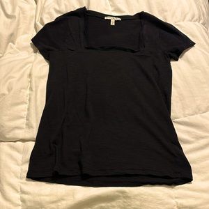 Express - Black S/S Square Neck T Shirt - Small